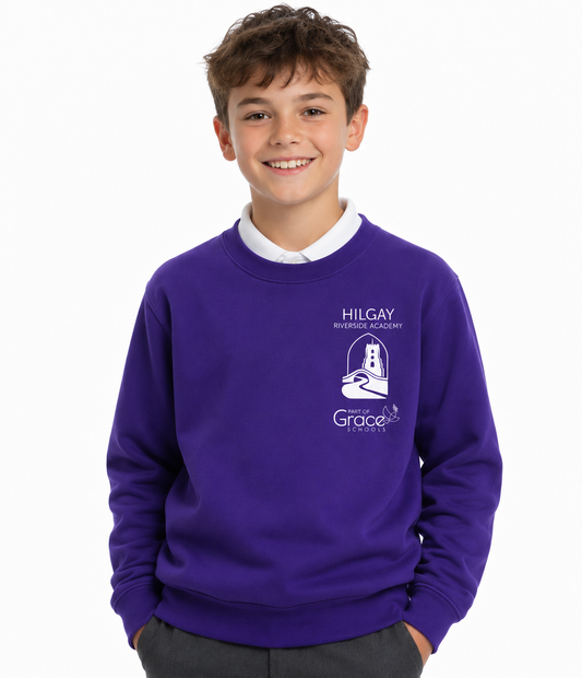 Purple Sweatshirt with Hilgay Embroidered Logo