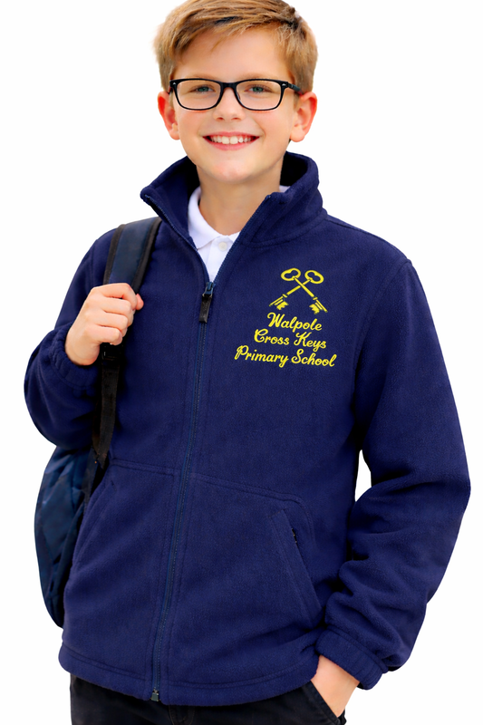 Navy Microfleece with Walpole Cross Keys Embroidered Logo
