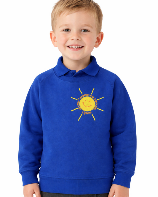 Royal Blue Sweatshirt with Little Sunshines Embroidered Logo