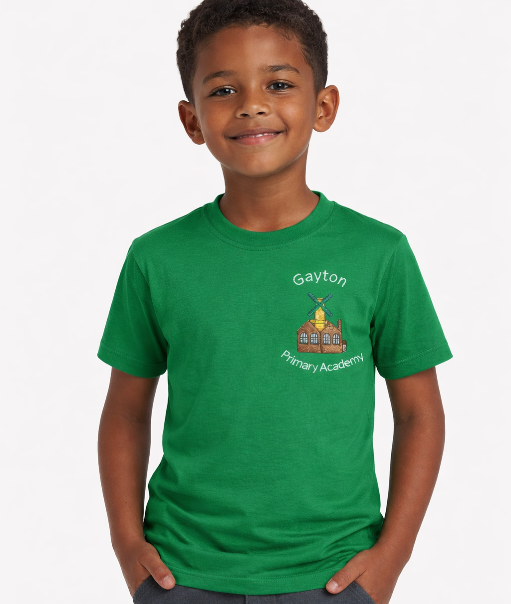 Green (Houghton) PE T-Shirt with Gayton Embroidered Logo