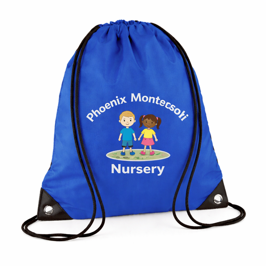 Royal PE Bag with Phoenix Montessori Printed Logo