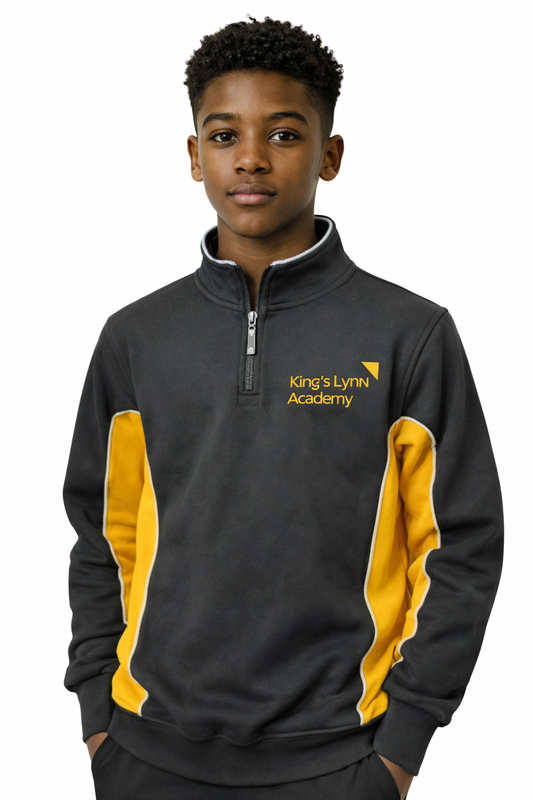 Black/Amber 1/4 Zip PE Fleece with KLA Embroidered Logo