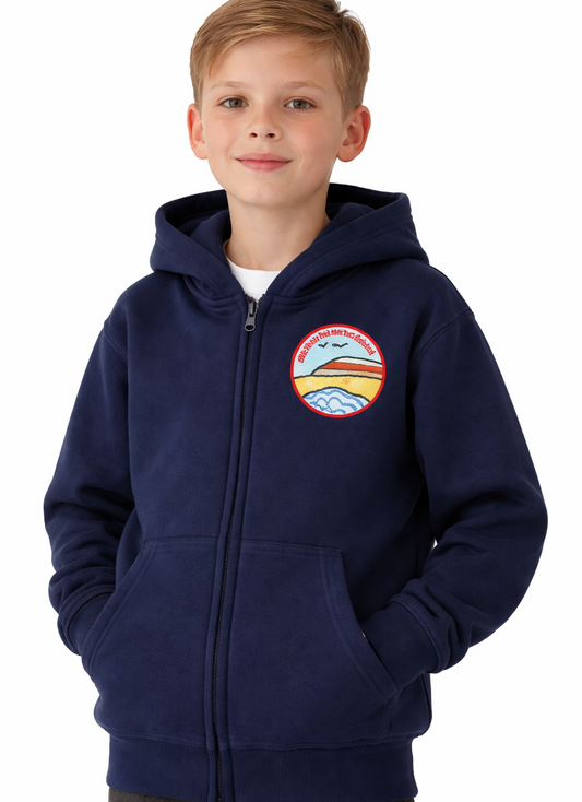 Navy Full Zip PE Hoodie Hunstanton Embroidered Logo