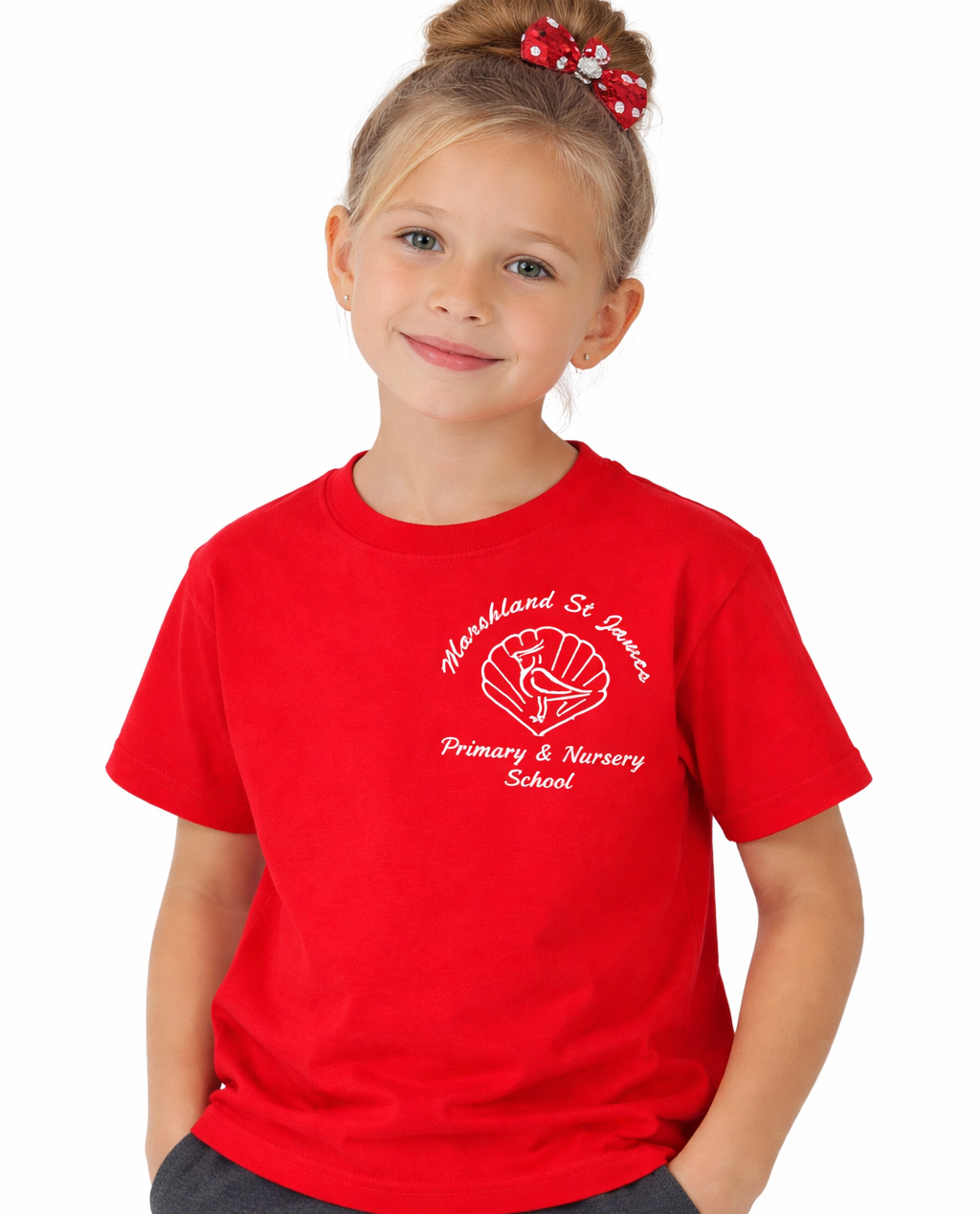 Red PE T-Shirt with Marshland Printed Logo