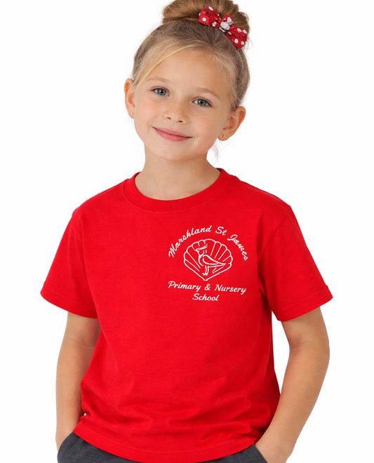 Red PE T-Shirt with Marshland Printed Logo