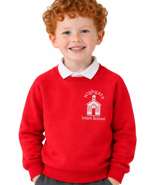 Red Sweatshirt with Highgate Embroidered Logo