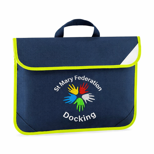 Navy Book Bag with Docking Printed Logo