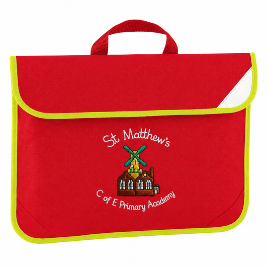 Red Book Bag with St Matthews Printed Logo