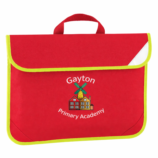 Red Book Bag with Gayton Printed Logo