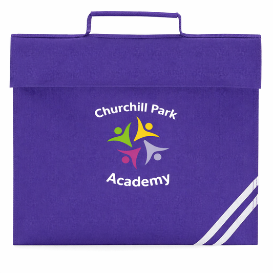 Purple Book Bag with Churchill Park Printed Logo