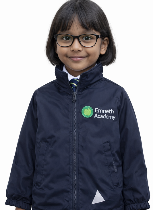 Navy Eco Showerproof Jacket with Emneth Embroidered Logo