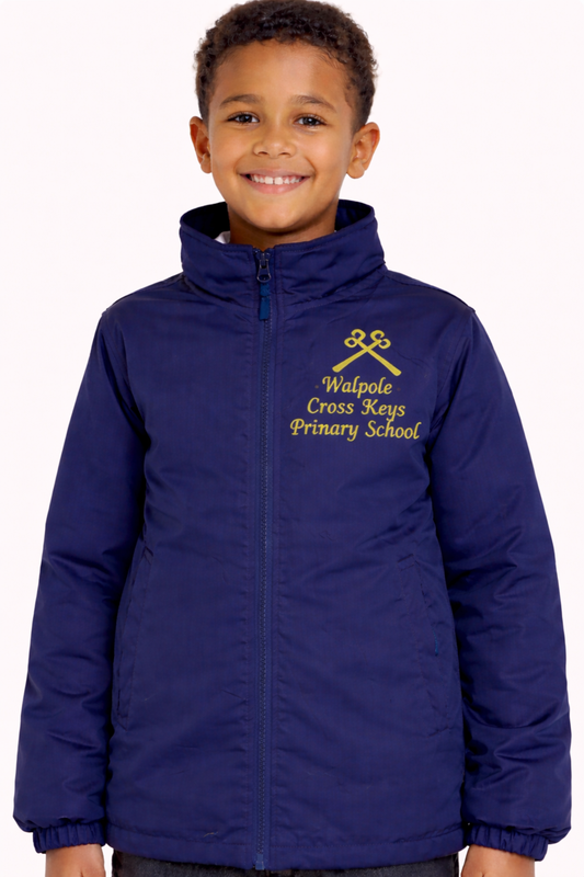 Navy Eco Showerproof Jacket with Walpole X Keys Embroidered Logo