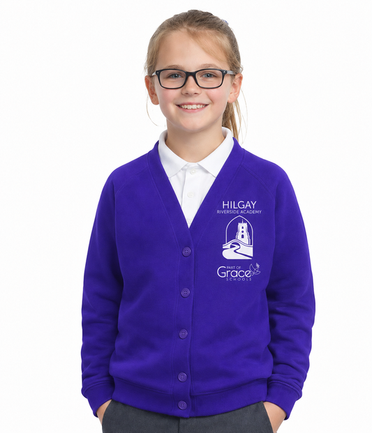 Purple Cardigan with Hilgay Embroidered Logo