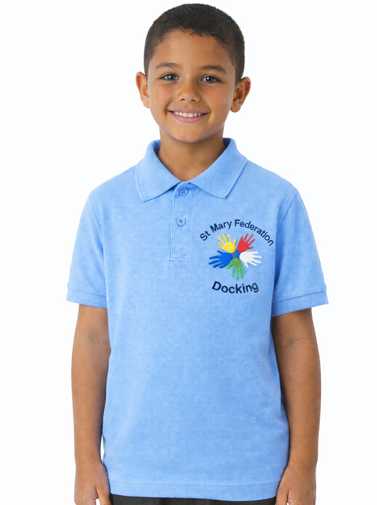 Sky Polo Shirt with Docking Embroidered Logo