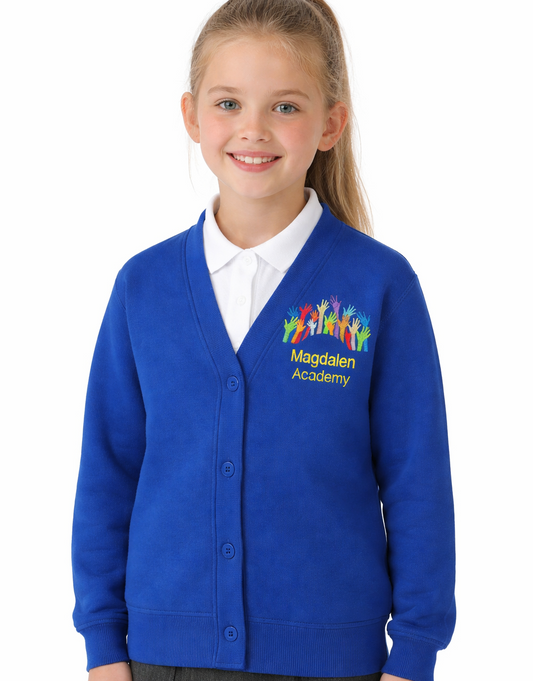 Royal Cardigan with Magdalen Embroidered Logo
