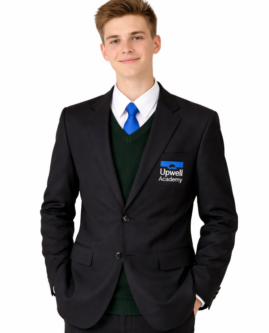 Black Blazer with Upwell Embroidered Logo
