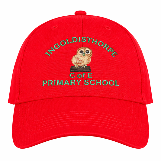 Red Cap with Ingoldisthorpe Embroidered Logo