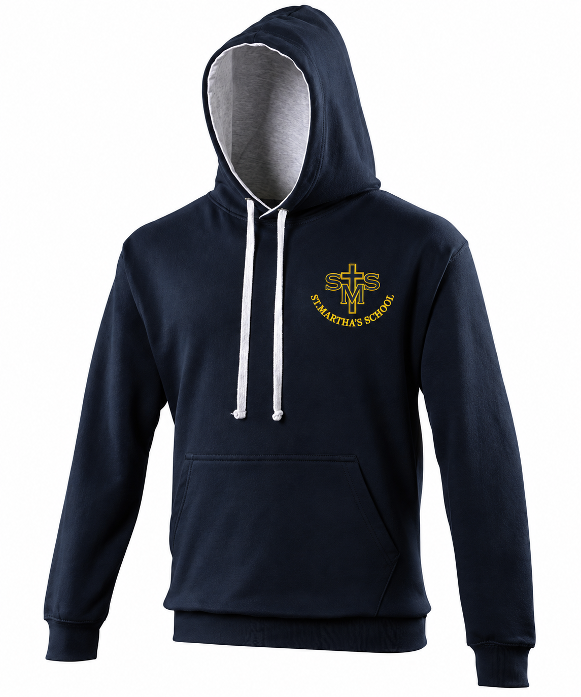 STAFF Navy/Grey Hoodie with St Martha's Embroidered Logo