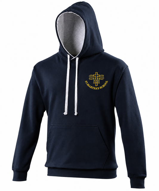 STAFF Navy/Grey Hoodie with St Martha's Embroidered Logo