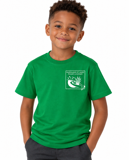 Green PE T-Shirt with Marshland Printed Logo