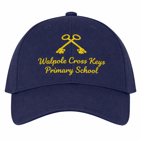 Navy Cap with Walpole Cross Keys Embroidered Logo