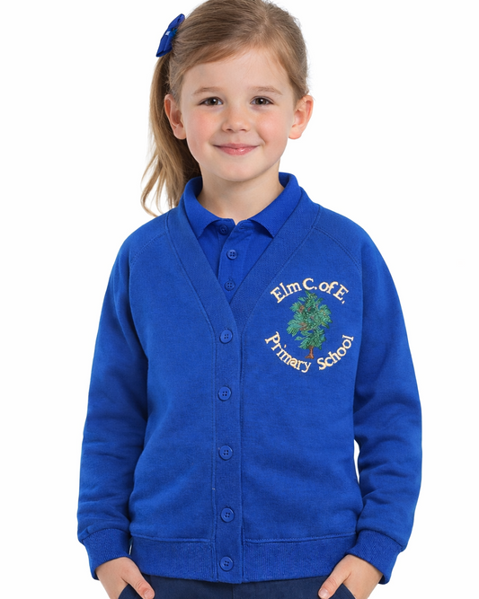 Royal Cardigan with Elm Embroidered Logo
