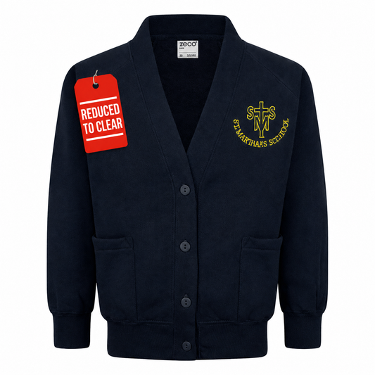 CLEARANCE: Navy Cardigan with St Martha's Embroidered Logo