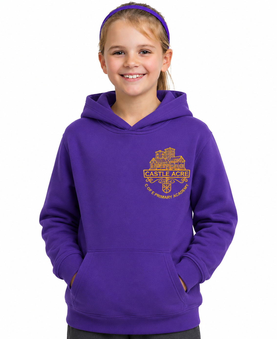 Purple PE Hoodie with Castlearce Embroidered Logo