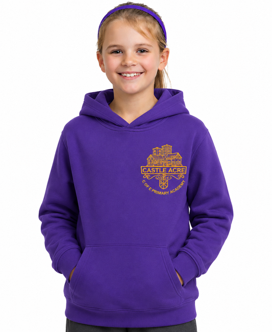 Purple PE Hoodie with Castlearce Embroidered Logo