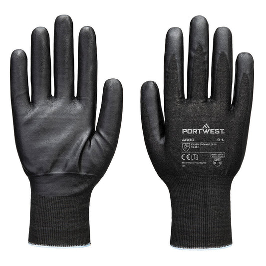 Portwest Cut F21 Nitrile Tungsten Glove A9 Black (A680)