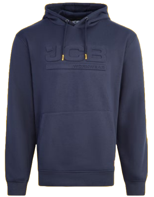 JCB Unisex 3D Embossed Navy Hoodie
