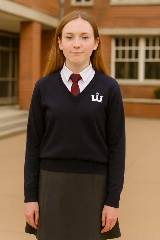 Grey Pleated Skirt with KES Embroidered Logo