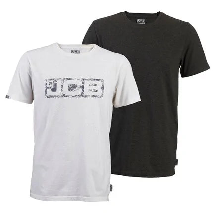 JCB Essential T-Shirt Twin Pack Grey/White