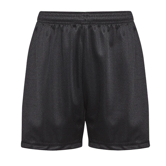Black Plain Mesh Shorts