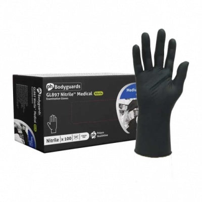 Black Nitrile Disposable Gloves (Gl897)