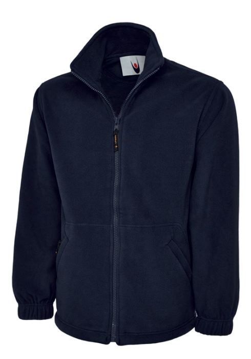 Navy Blue Fleece Jacket zip front Emb Cranswick Logo L/B