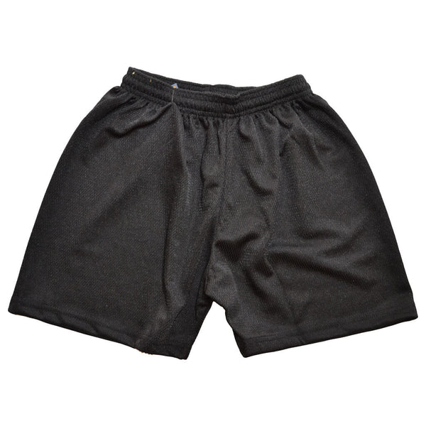 Black Mesh PE Shorts (with Optional Printed Logo)