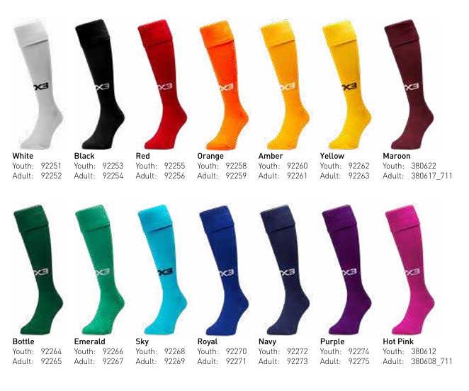 VX3 Plain Playing Socks