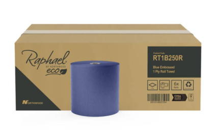 Raphael Blue Centre Feed Hand Towel Embossed 1ply (RT1B250R)