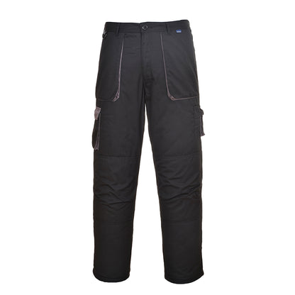Portwest Texo Contrast Trousers - Lined Black (TX16)