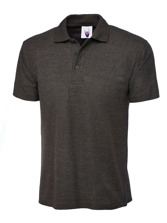Charcoal Polo Shirt with Easton Logo, Supported Internship Embroidered Logo and Back Print