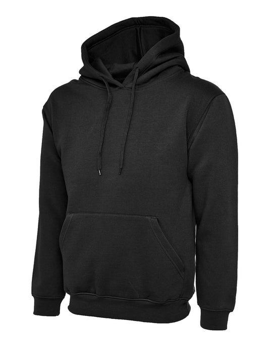 Black Hooded PE Sweatshirt WITH BACK PRINT (Emneth)
