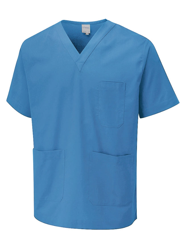 Lightweight Tunic in Hospital Blue with Easton Embroidery (Dog Grooming)