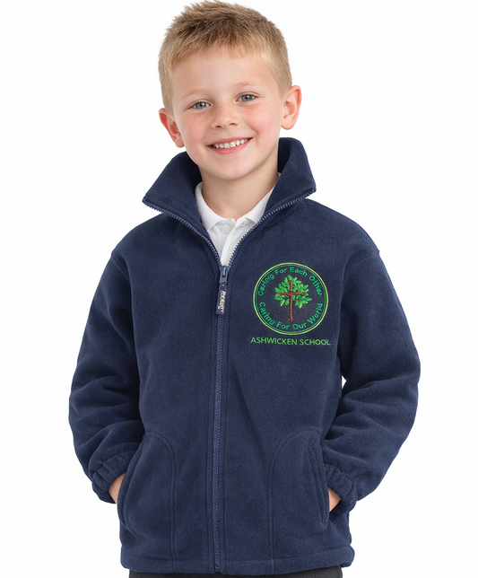 Navy Fleece with Ashwicken Embroidered Logo