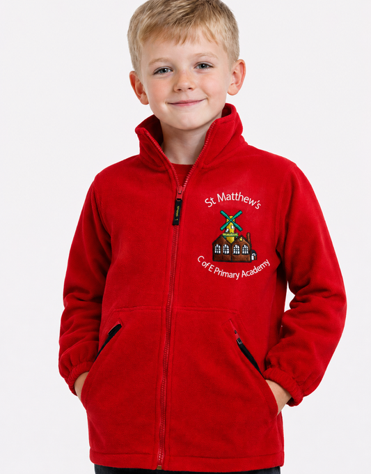 Red Microfleece with St Matthews Embroidered Logo