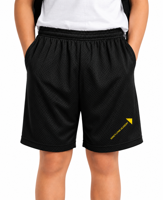 Black Mesh PE Shorts with KLA Embroidered Logo