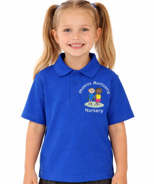 Royal Polo Shirt with Phoenix Montessori Embroidered Logo