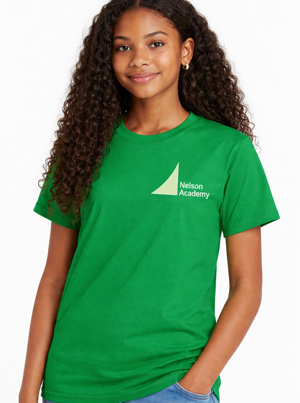 Green PE T-Shirt with Nelson Printed Logo