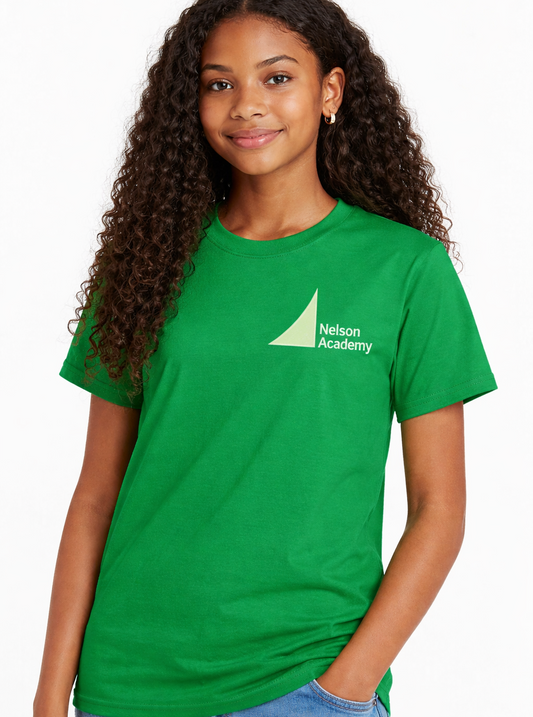 Green PE T-Shirt with Nelson Printed Logo