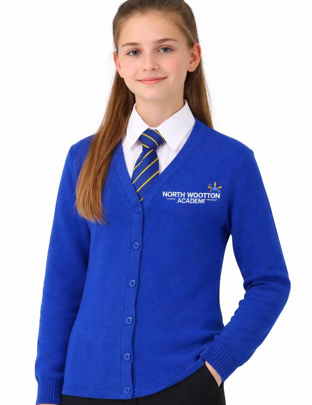Royal Cardigan with North Wootton Embroidered Logo